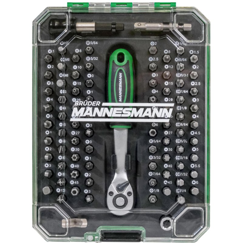 BRÜDER MANNESMANN bitset 81-delig, chroom-vanadium, zwart-groen